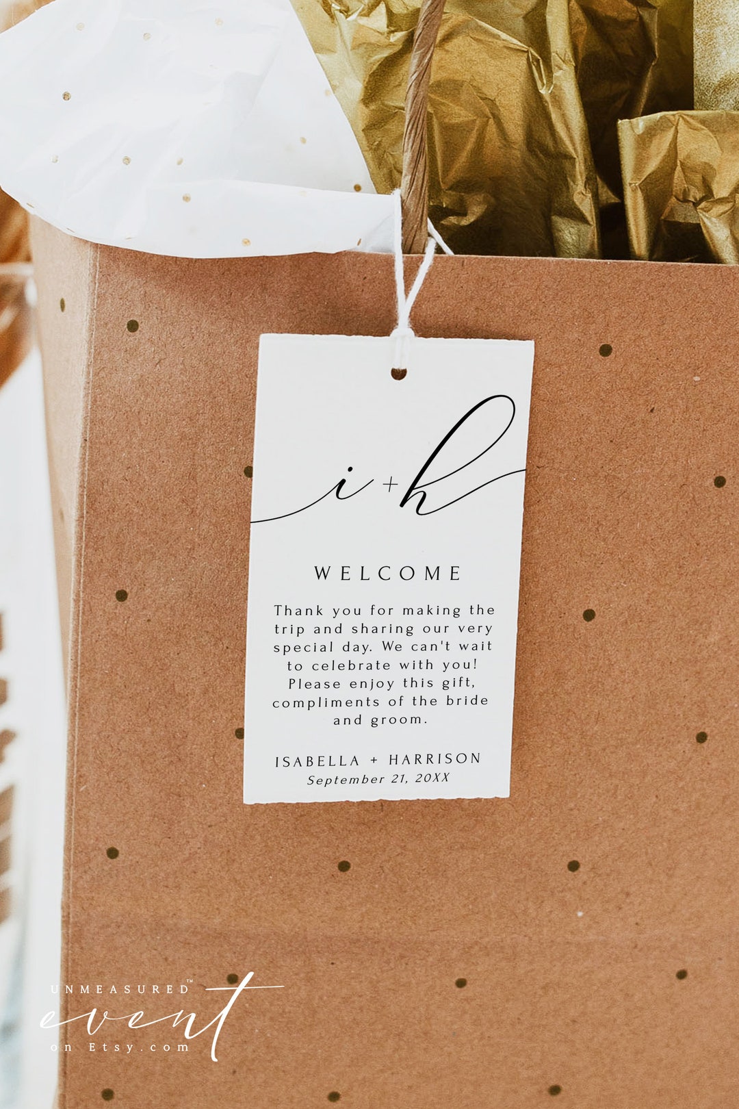 Welcome Tag Template, Wedding Welcome Bag Tag Printable, Wedding Favor ...
