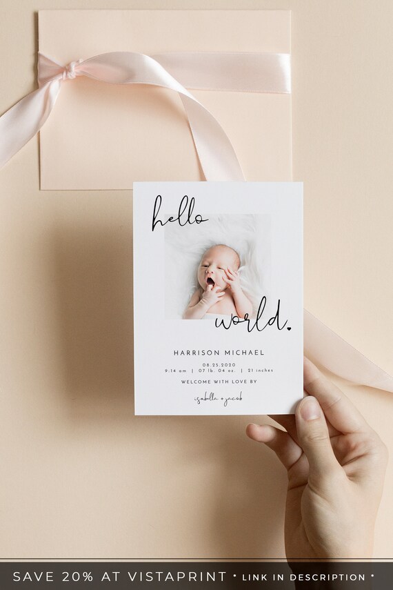 vistaprint birth announcement