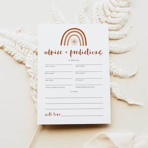 TINLEY Tipps und Vorschläge für Babys, Boho Regenbogen Babyparty Spiele zum ausdrucken, Baby Tipps, Tipps für Eltern, Terracotta Rust DIY