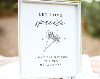 MARAH Sparkler Send Off Sign, Printable Sign for Wedding, Gift Table Sign, Wedding Newlywed Send Off Sign Modern Minimalist Simple Instant