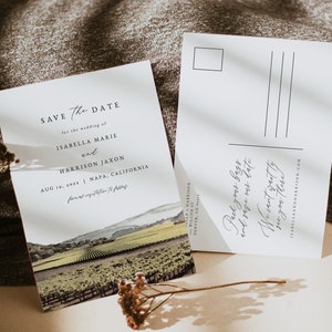 DEMI Napa Save the Date Template, Napa Valley Save the Date, Sonoma Save the Date, Winery Save the Date, Wine Country Save the Date Postcard