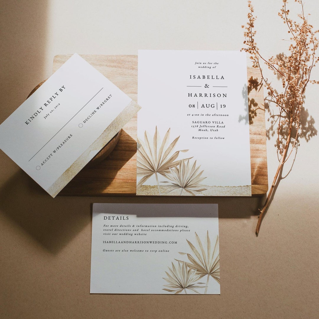 Dry Palm Wedding Invitation Template Suite Bohemian Wedding Invite Set dry-palm-wedding-invitation-template-suite-bohemian-wedding-invite-set
