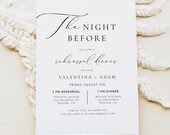 Rehearsal Dinner Invitation Template, Wedding Rehearsal Invitation Printable, The Night Before Invitation, Elegant Rehearsal Evite VALENTINA