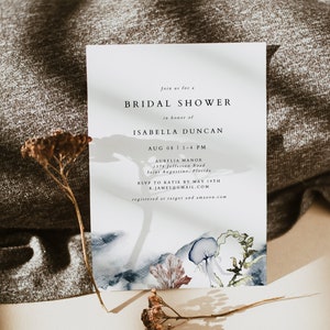 ALANA Ocean Bridal Shower Invitation Template, Tropical Bridal Shower, Jelly Fish Bridal Shower Invite Printable, Beach Bridal Shower DIY