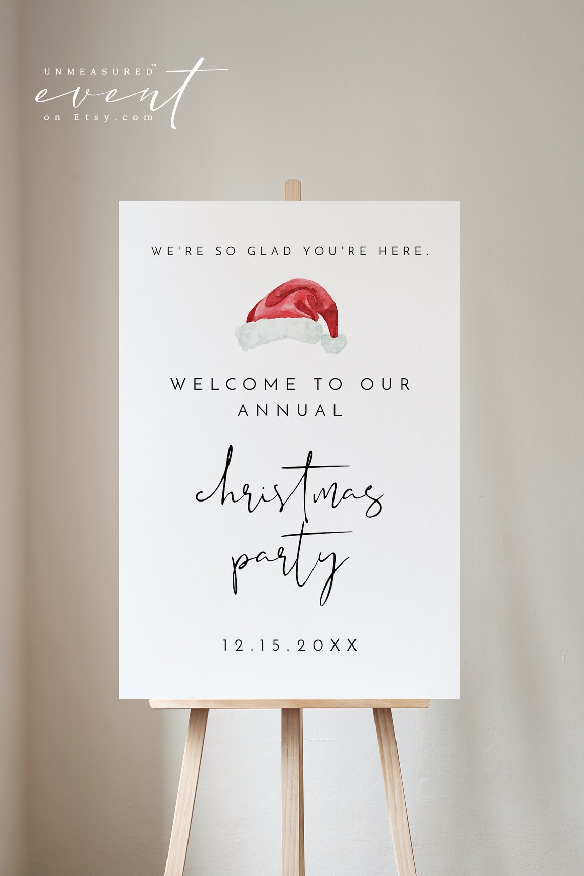 ADELLA Modern Christmas Party Welcome Sign Template Printable Christmas ...