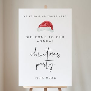 ADELLA Modern Christmas Party Welcome Sign Template Printable Christmas ...