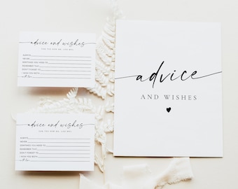 BLAIR PRINTED + SHIPPED Advice and Wishes Game Set, Bridal Shower Games, Modern Minimalist Bridal Shower Games Activities and Advice Cards