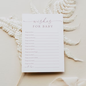 ROGUE Moderne Blush Wünsche für Baby Baby-Dusche-Spiel, Rose Gold-Baby-Dusche-Spiel, Dusty Rose Baby-Dusche, Rosa Baby Wort Entschlüsselungsspiel DIY