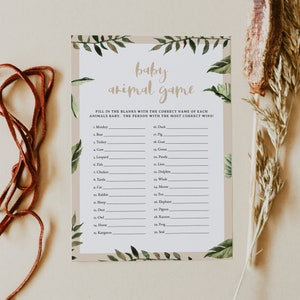 SPIKE Dinosaur Baby Animal Baby Shower Game, T-Rex Baby Shower Game Template, Jurassic Baby Shower Game Printable, Boy Jungle Animals DIY