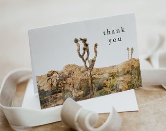 GRETA Joshua Tree Thank You Card Template, Bohemian Wedding Thank You Card, High Desert Thank You Card, Palm Springs Thank You National Park