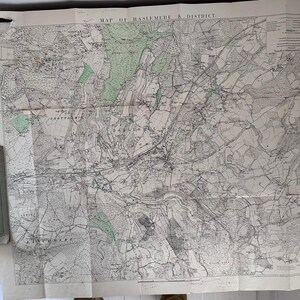 Map of Halesmere & District top 1/3 of map is torn off printed on paper