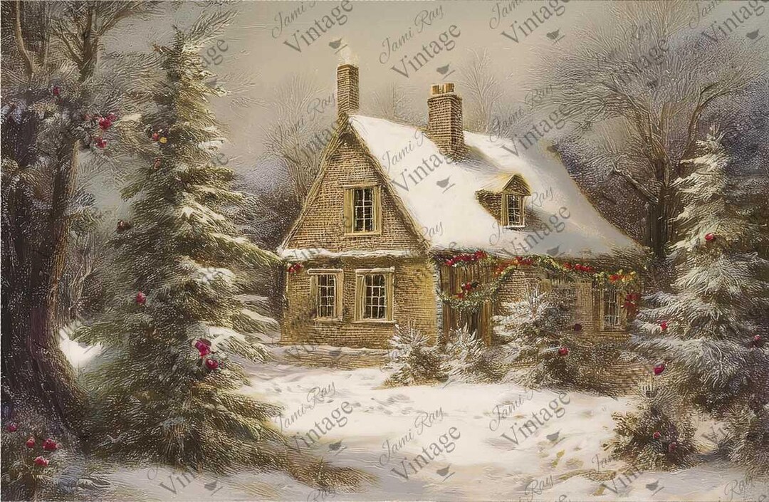 Winter Cottage | JRV MEDIUM Rice Paper - Etsy