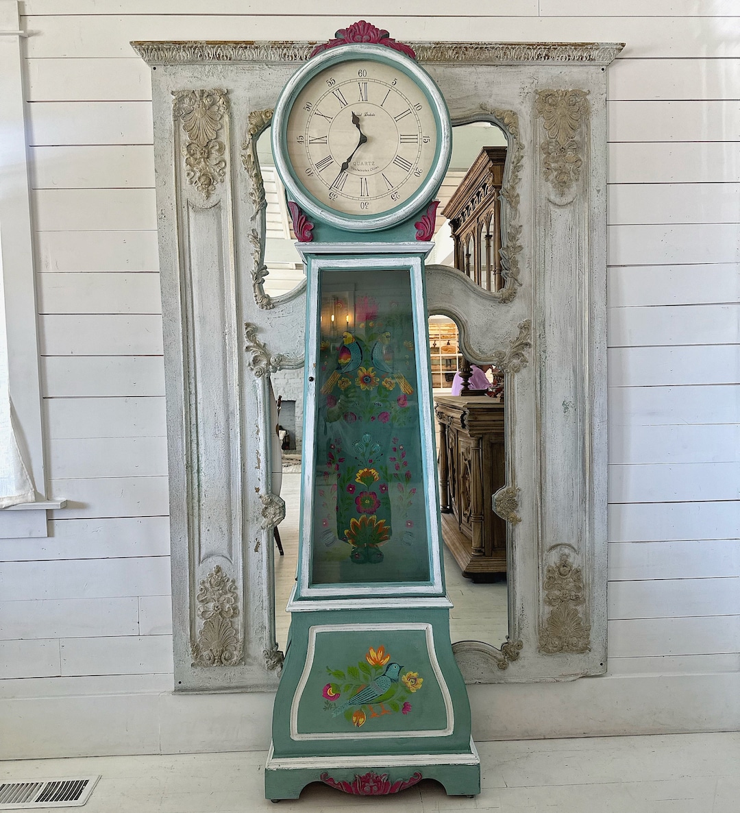 Folk Style Hand Painted Clock - Etsy