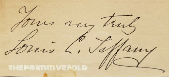 ANTIQUE LOUIS COMFORT tiffany autograph artist int