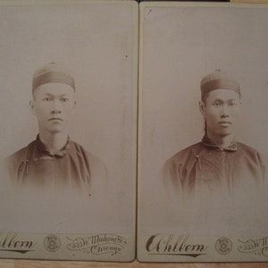 ANTIQUE CHICAGO CHINESE china american cabinet card foto cantonese? ahlborn il