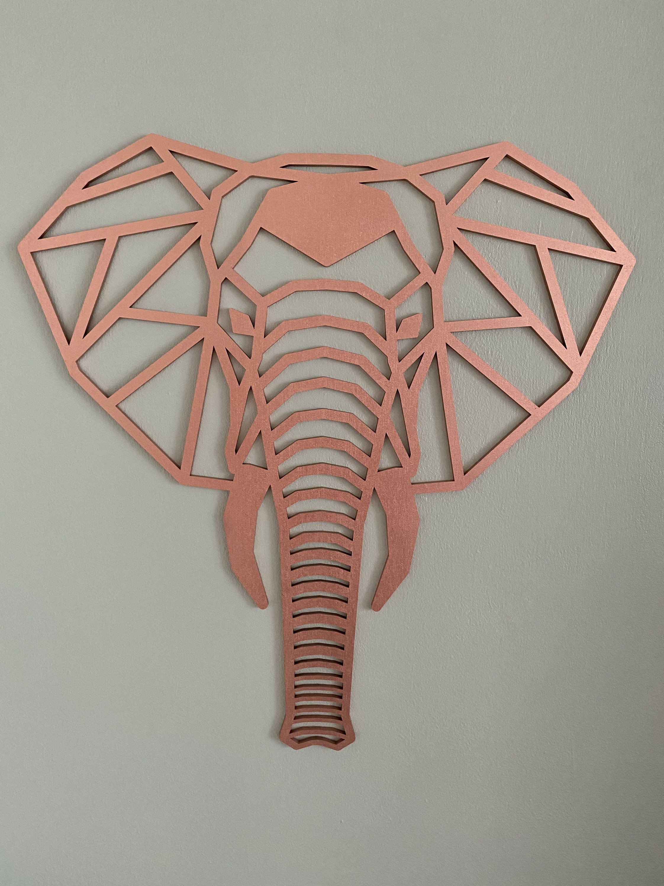 Geometric Elephant Head Wooden Wall Art Home Decor Wall Etsy UK