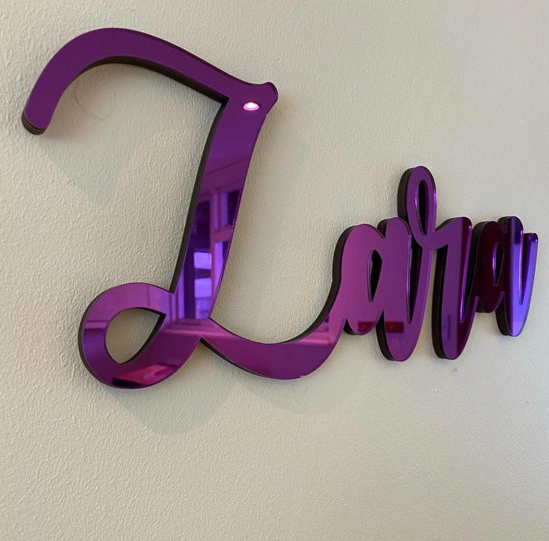 Custom Acrylic Mirror Gold Silver Rose Gold Mirror Name / Etsy