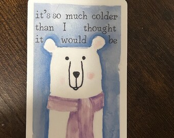 It's So Much Colder Than I Thought It Would Be // Handpainted Watercolor, Song Lyrics // Vinyl Sticker Decal // Water Resistant
