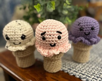 Ice Cream Cone Amigurumi Plushie
