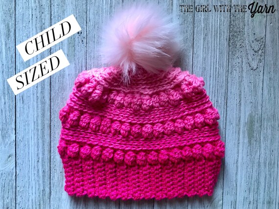 hot pink bobble hat