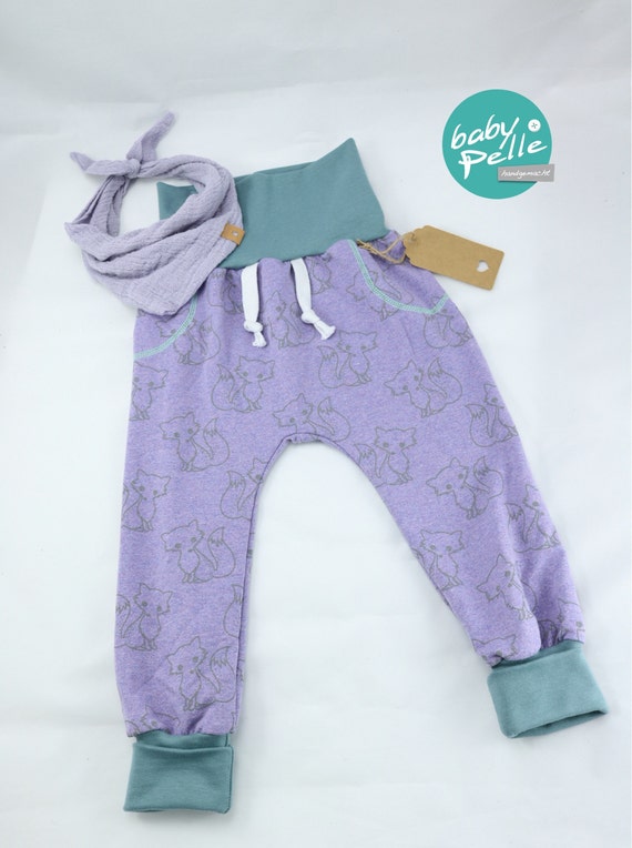 Baby Pumphose 50 56 62 68 74 80 86 92 Sterne Rosa Grau Sweat handmade