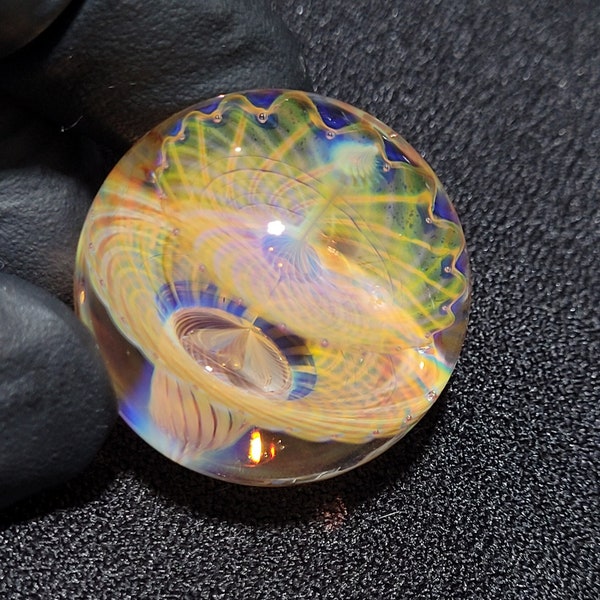 Glass Marble #640  by Ryan Whitmore 1.31 inch diameter