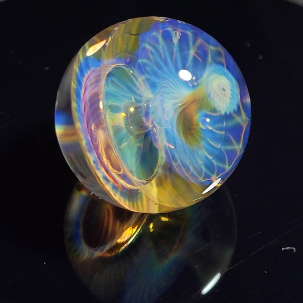 Glass Marble #754 by Ryan Whitmore 1.09 inch diameter