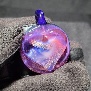 Memorial Art Glass Heart Pendant Memorial Art -Made to order- Borosilicate Contemporary Glass