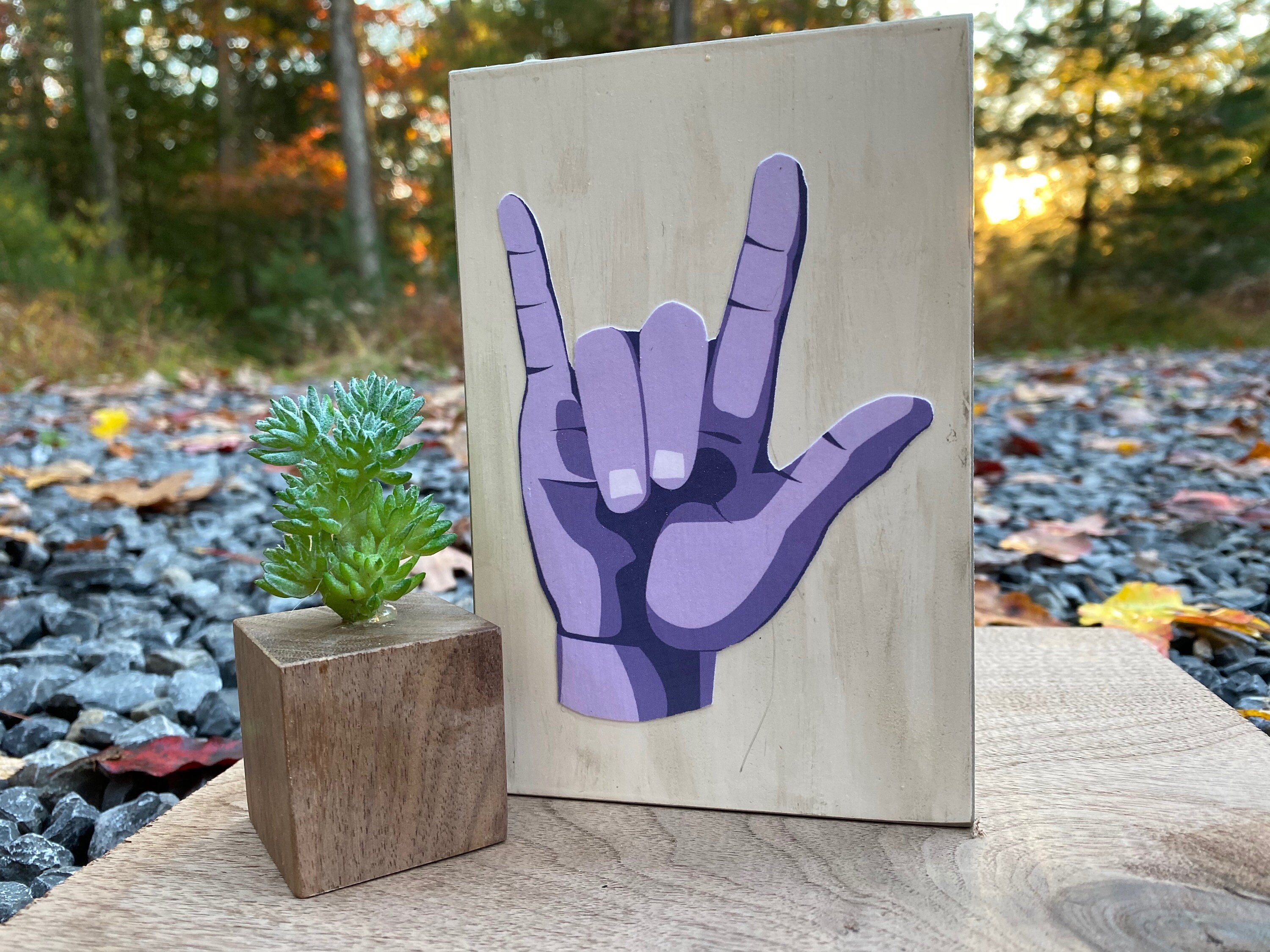 Handmade Wooden ASL Sign Language Decor i Love You Etsy