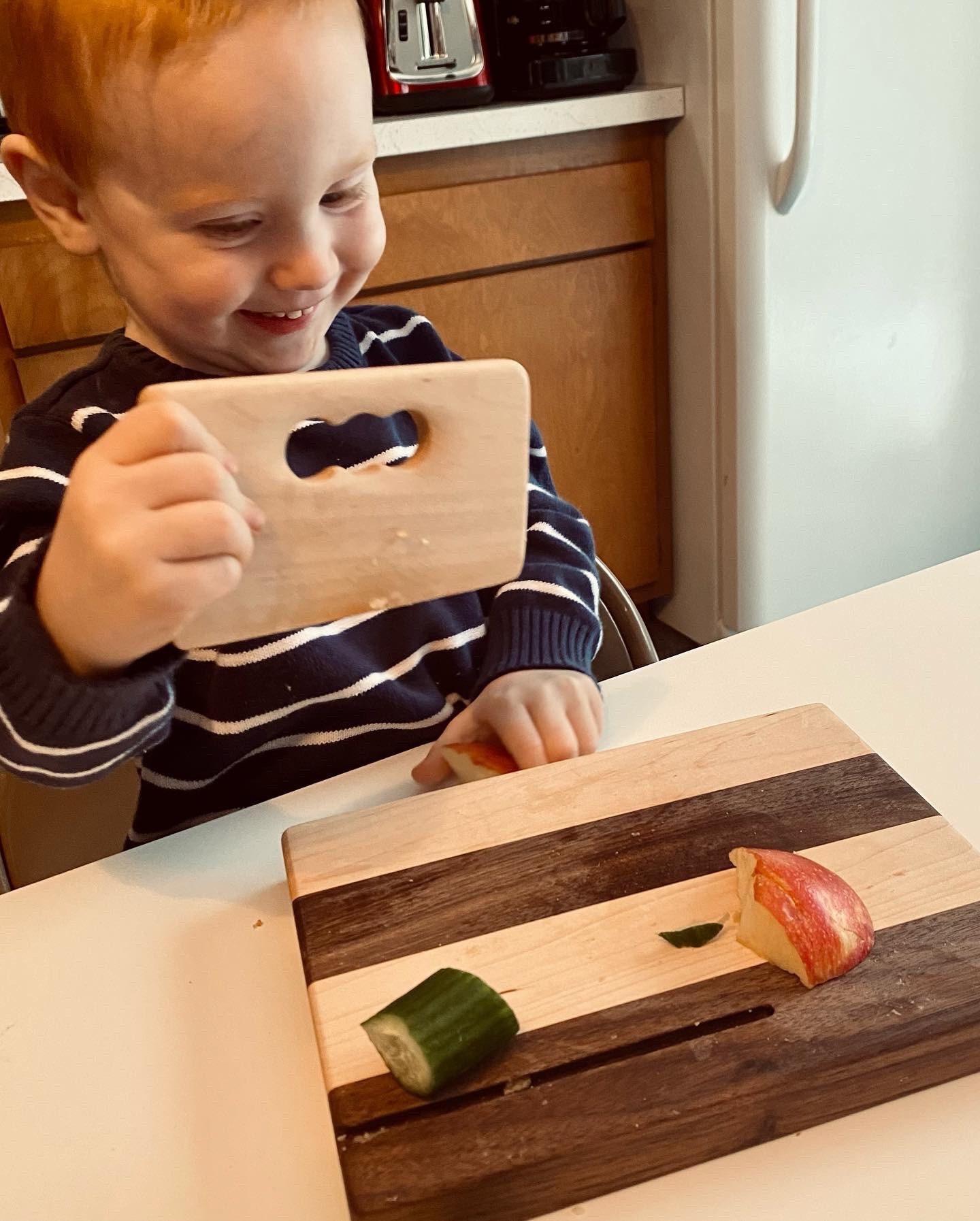 Kids knife and cutting board Combo! Handmade wooden kids knife pure wood  cutting board