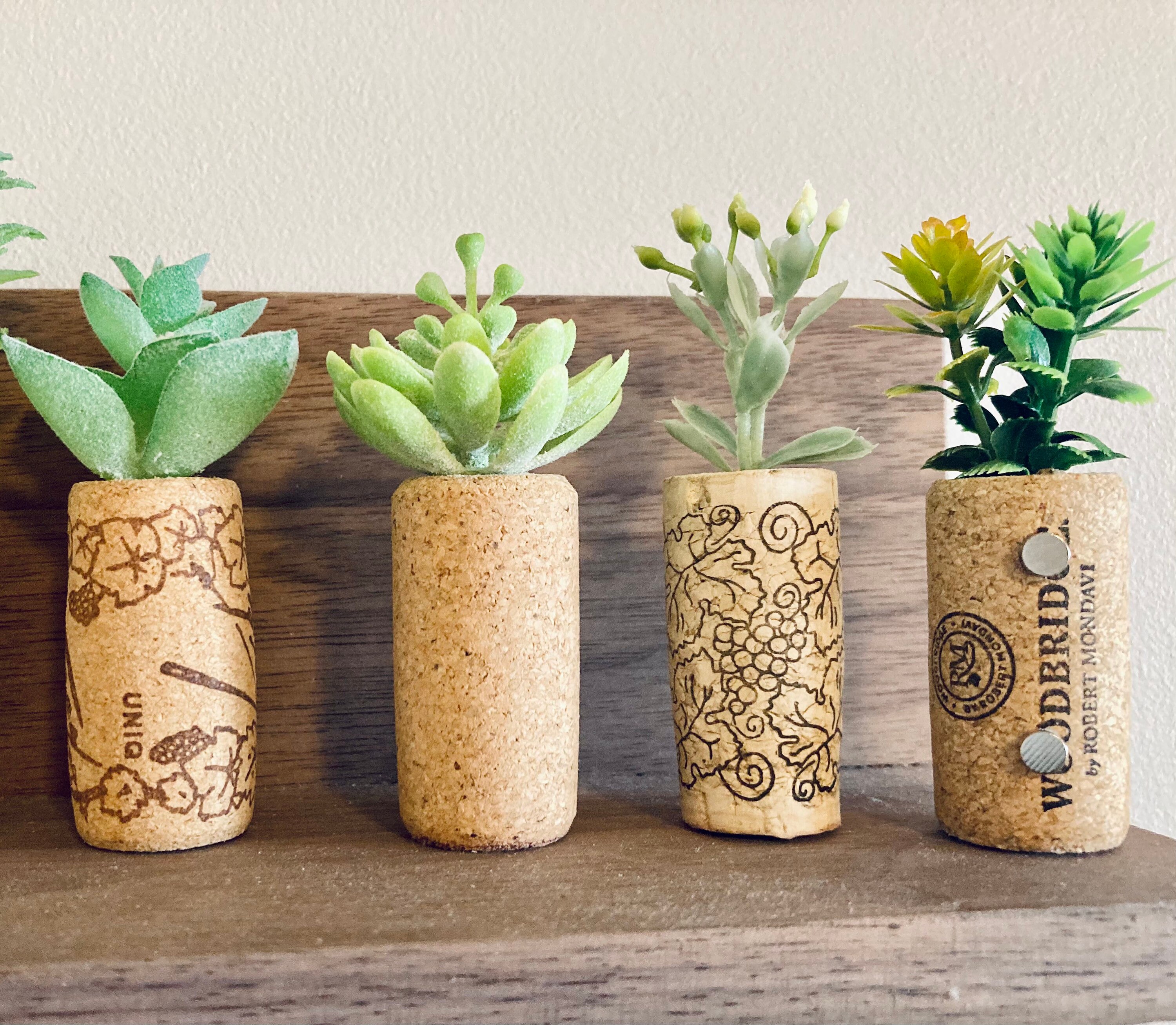 4 Artificial Succulent set of 4 Corks Etsy