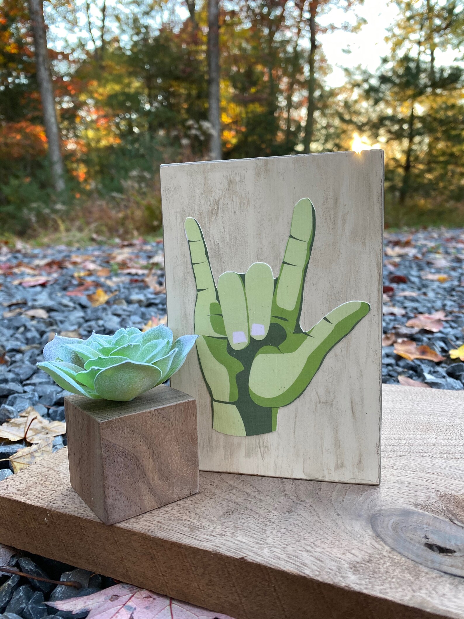 Handmade Wooden ASL Sign Language Decor i Love You Etsy