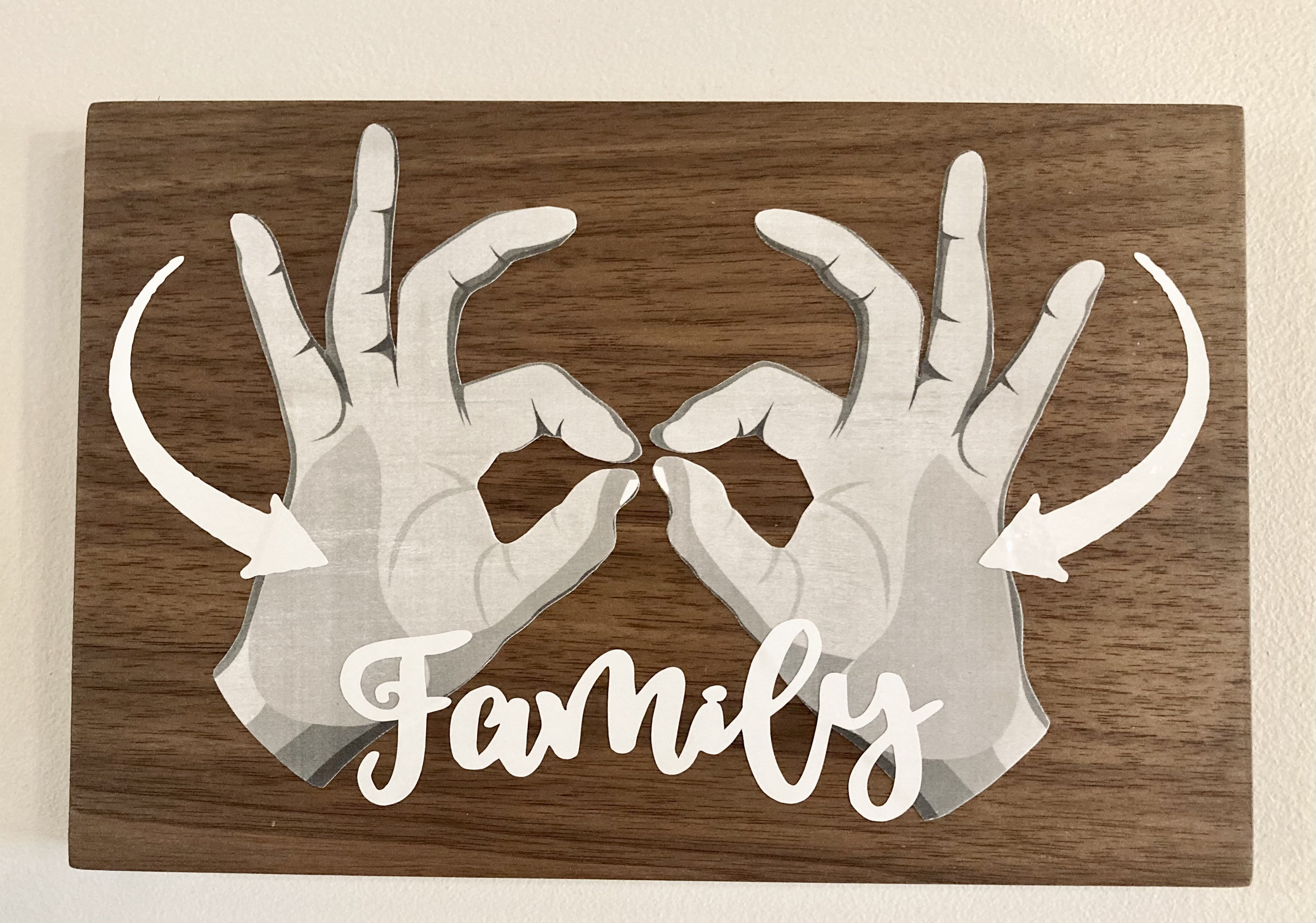 ASL Sign Language Family Wooden Sign Etsy Canada