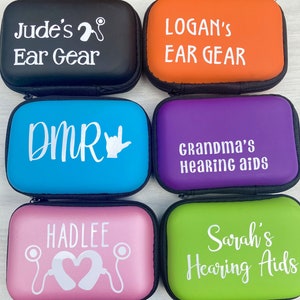 ASL Sign language Custom Ear Gear Zip Case for Cochlear implant / Hearing aid accessories