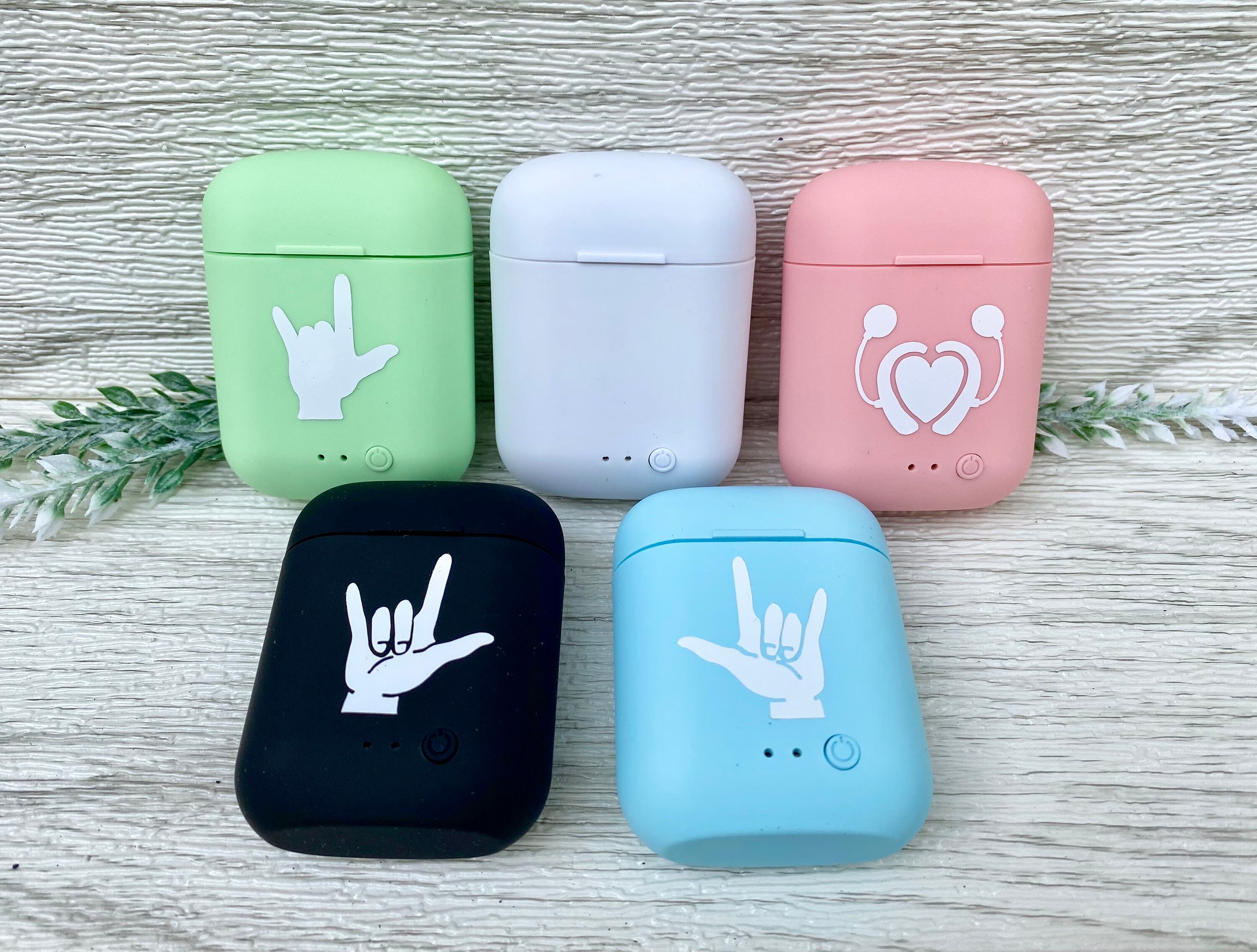 ASL Sign Language Wireless Headphones Air Buds with charger Etsy