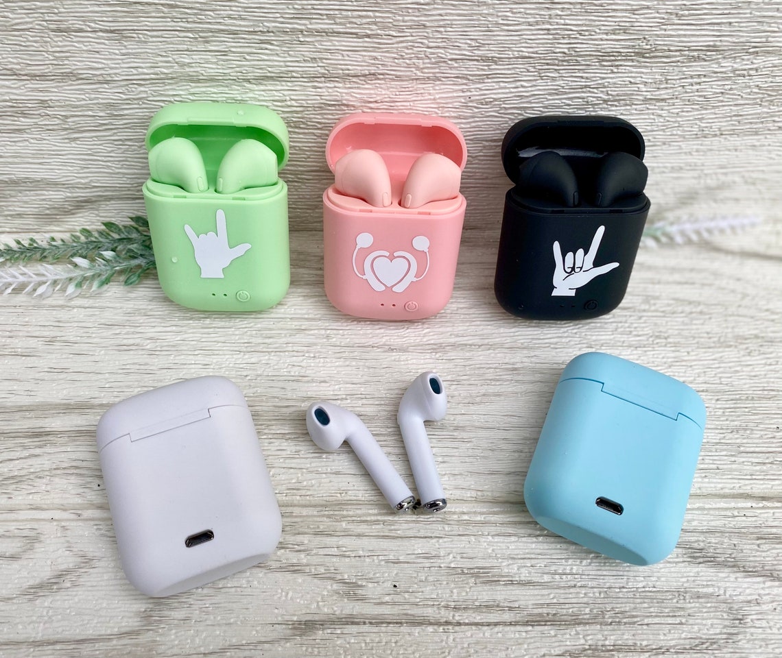 ASL Sign Language Wireless Headphones Air Buds with charger Etsy