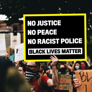 Printable, downloadable digital 24"x18" "No Justice No Peace No Racist Police" poster - Black Lives Matter