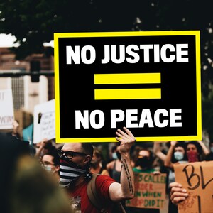 Printable, downloadable digital 24"x18" "No Justice No Peace" poster - Black Lives Matter