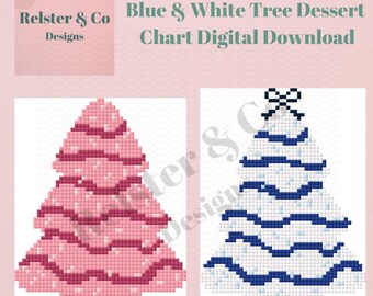 Xmas Tree Dessert Needlepoint Charts - Digital Needlepoint