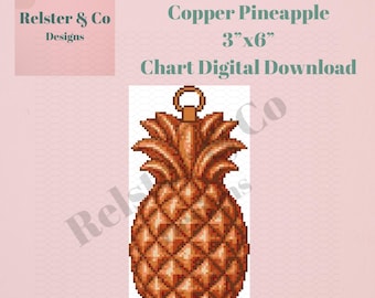 Copper Pineapple Needlepoint Chart | Vintage Copper Mold Digital Pattern | DIY Needlepoint PDF | Instant Download