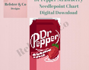 Dr P Strawberry Needlepoint Chart -  Digital Needlepoint