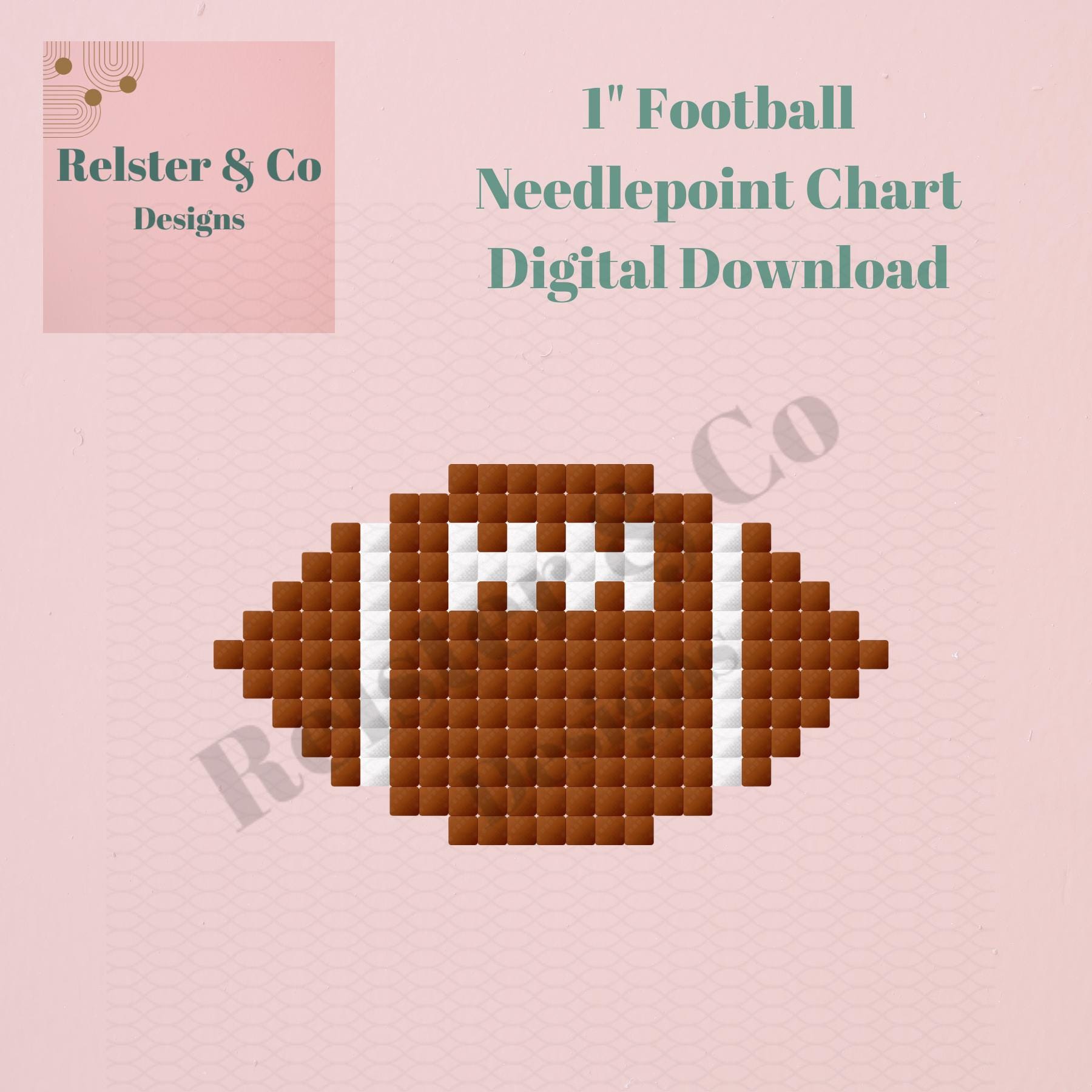 Mini Football Pattern Mini Football Needlepoint Chart - Instant Download PDF - Etsy