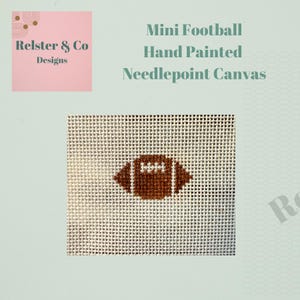 Mini Football - Hand Painted Needlepoint Canvas