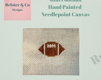 Mini Football - Hand Painted Needlepoint Canvas