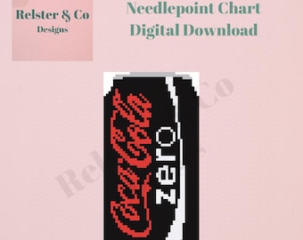 Coke 0 Needlepoint Chart -  Digital Needlepoint
