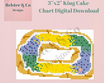 King Cake Needlepoint Chart -  Digital Needlepoint