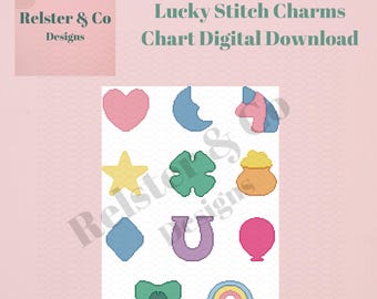 Lucky Stitch Charms Needlepoint Chart -  Digital Needlepoint