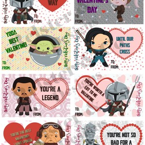 Space Baby Valentine's Day Cards - Set of 8 + two BONUS Star Wars Valentines
