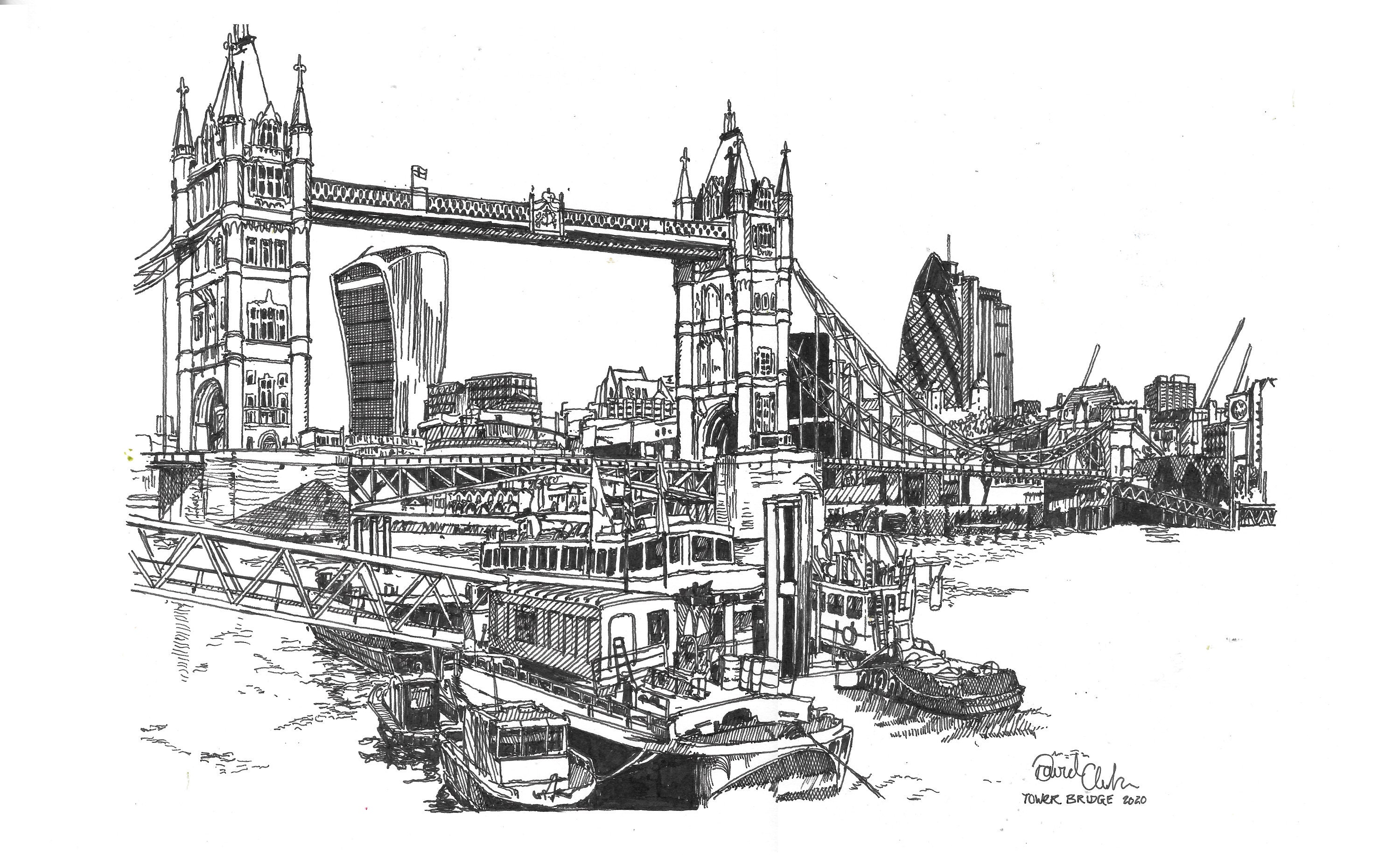 London Bridge Vector Sketch Graphic by elalalala · Creative Fabrica