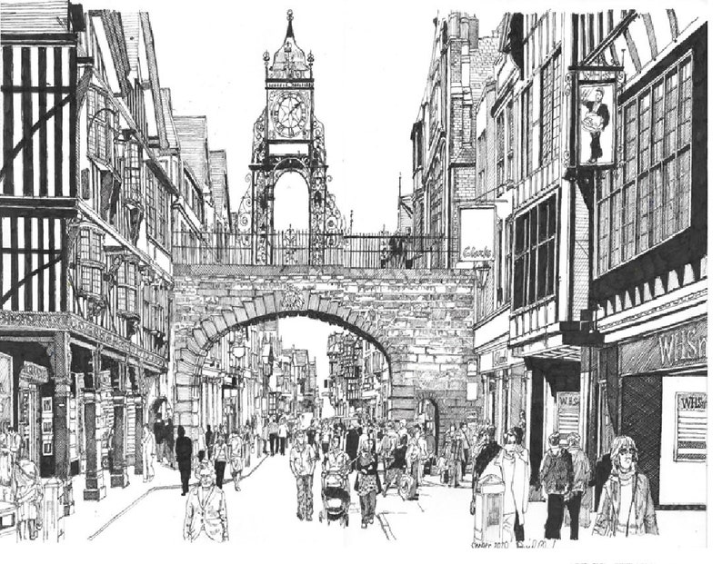 Chester Eastgate Clock Tower Printable Art image 1